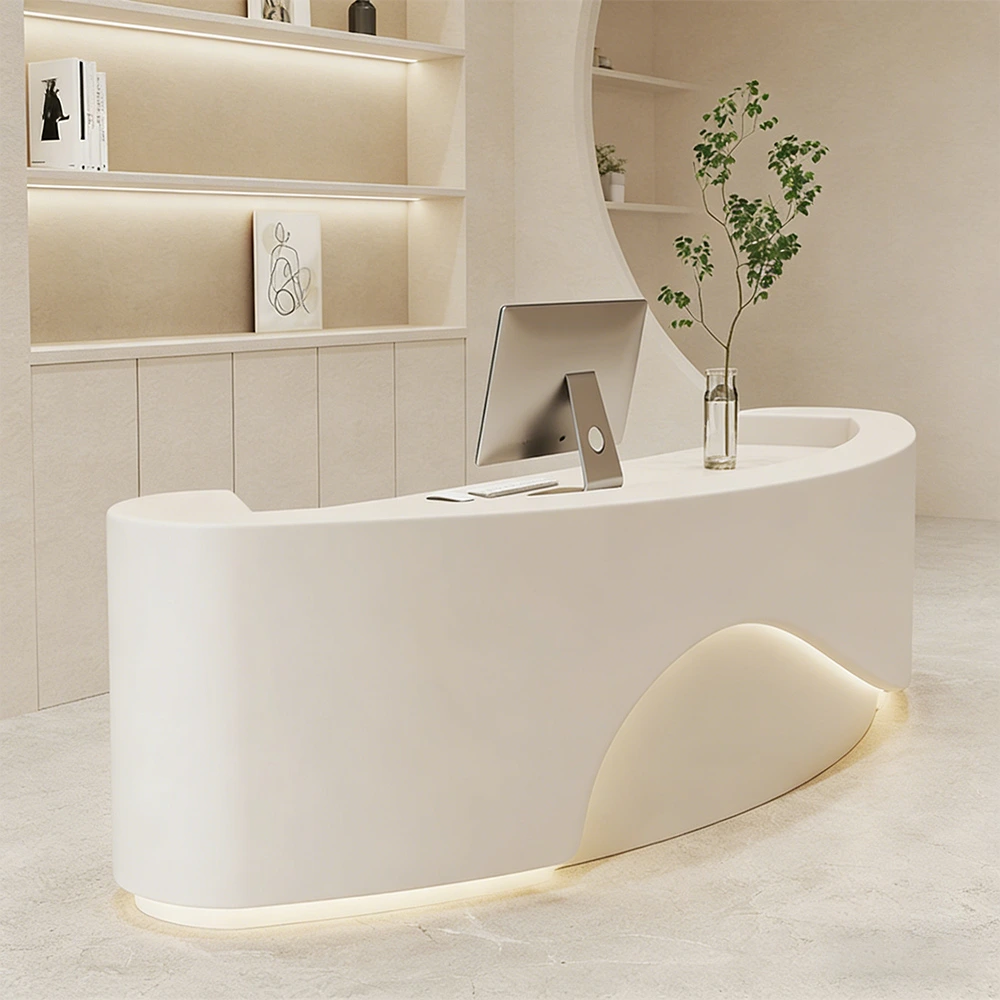 Curved Front Desk For Commercial Spaces - image 2