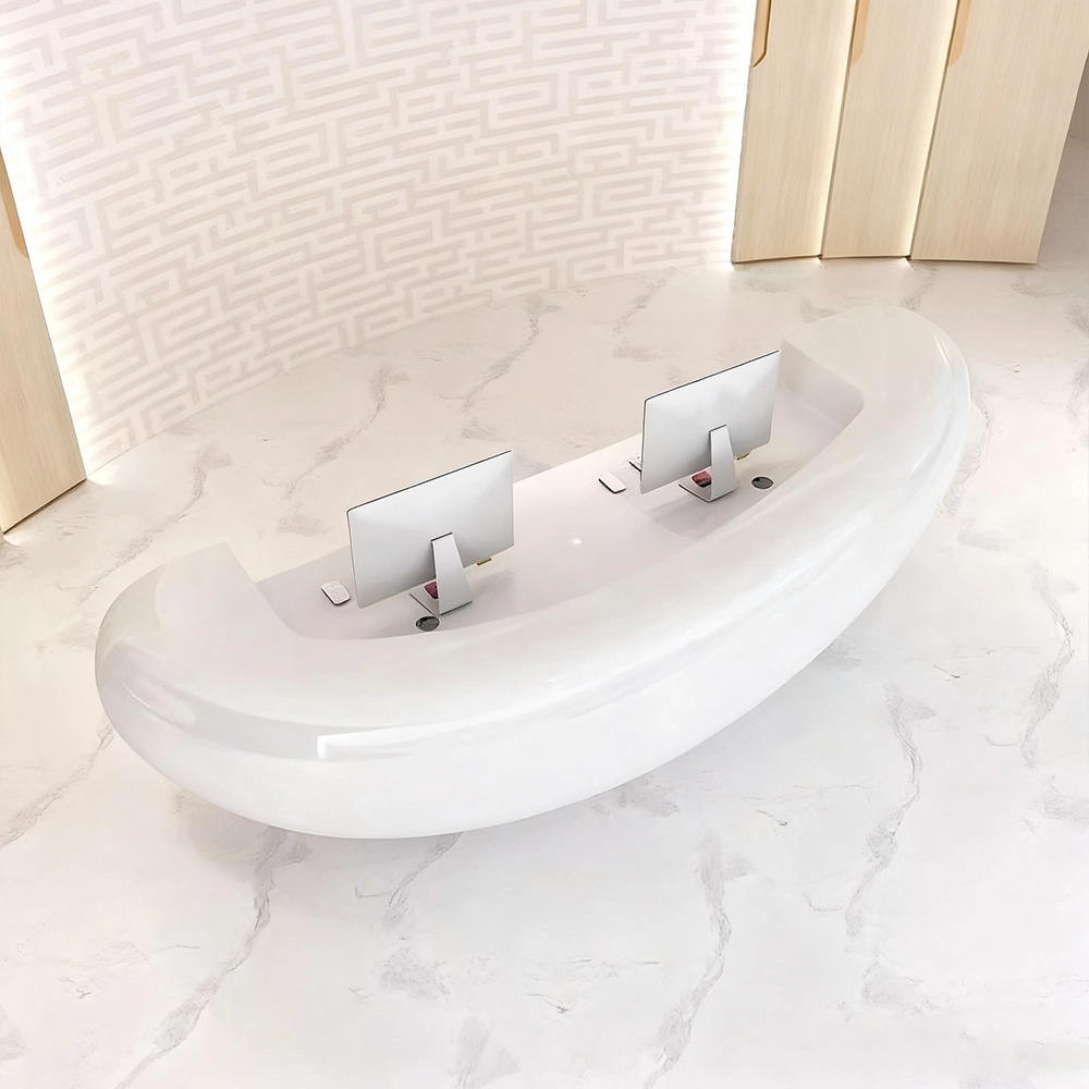 Fiberglass Reception Desk - Custom Shaped Counter For Clinic &amp; Office - image 3