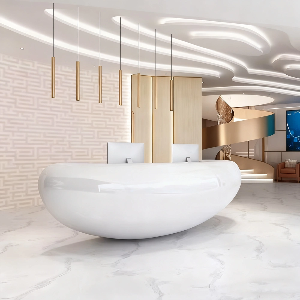 Fiberglass Reception Desk - Custom Shaped Counter For Clinic &amp; Office - image 4