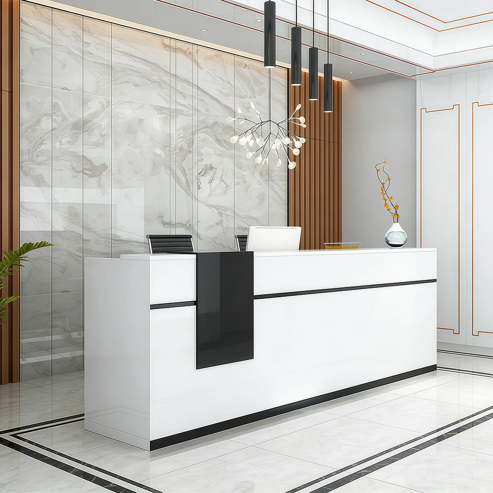 Modern Office Reception Desk - Compact &amp; Stylish Front Counter - image 2