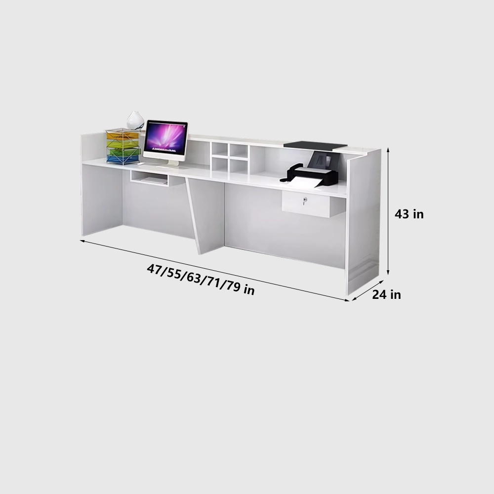 Modern Office Reception Desk - Compact &amp; Stylish Front Counter - image 6