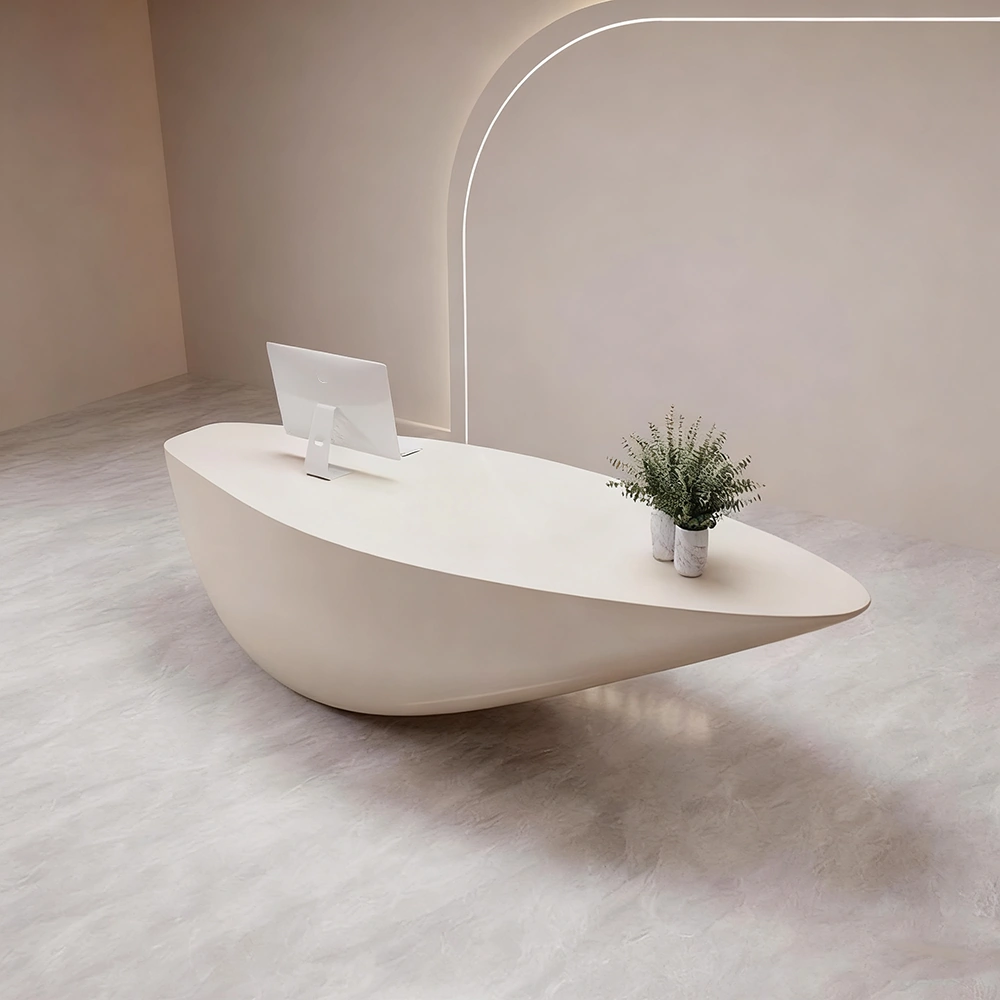 Curved Fiberglass Counter - Modern Reception Desk - image 7