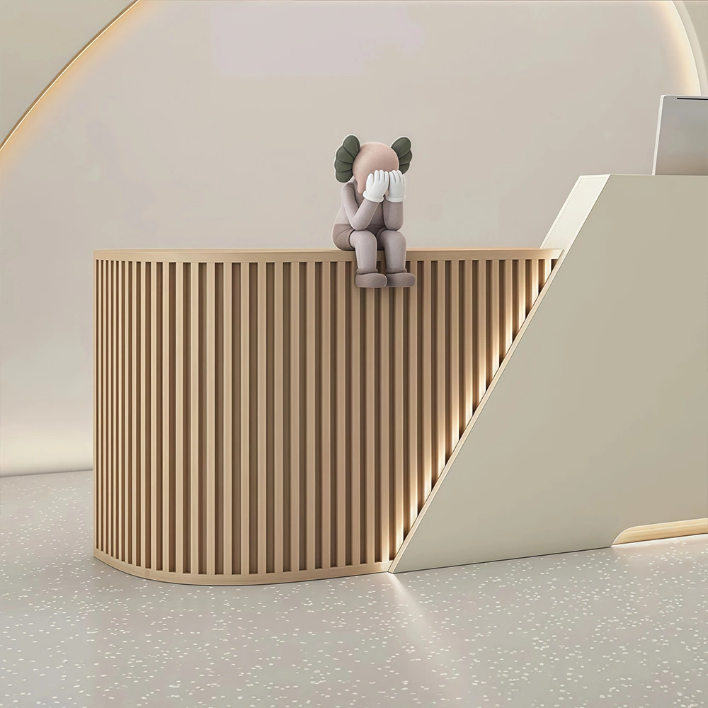 Curved Reception Desk -  Salon & Training Center Counter - image 4