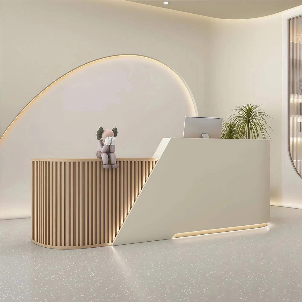 Curved Reception Desk -  Salon & Training Center Counter - image 2