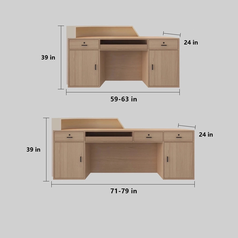 Curved Reception Desk -  Salon & Training Center Counter - image 6