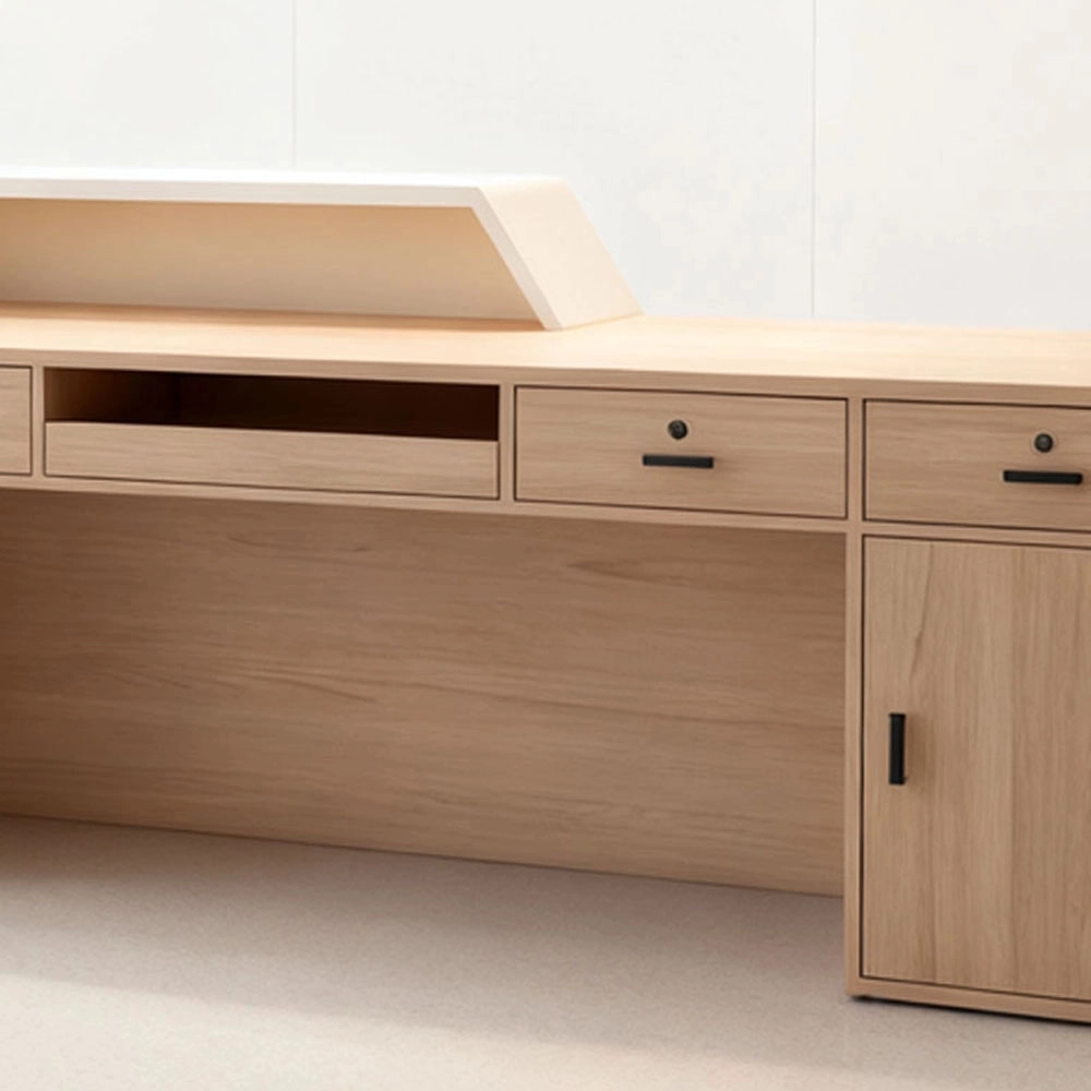Curved Reception Desk -  Salon & Training Center Counter - image 5