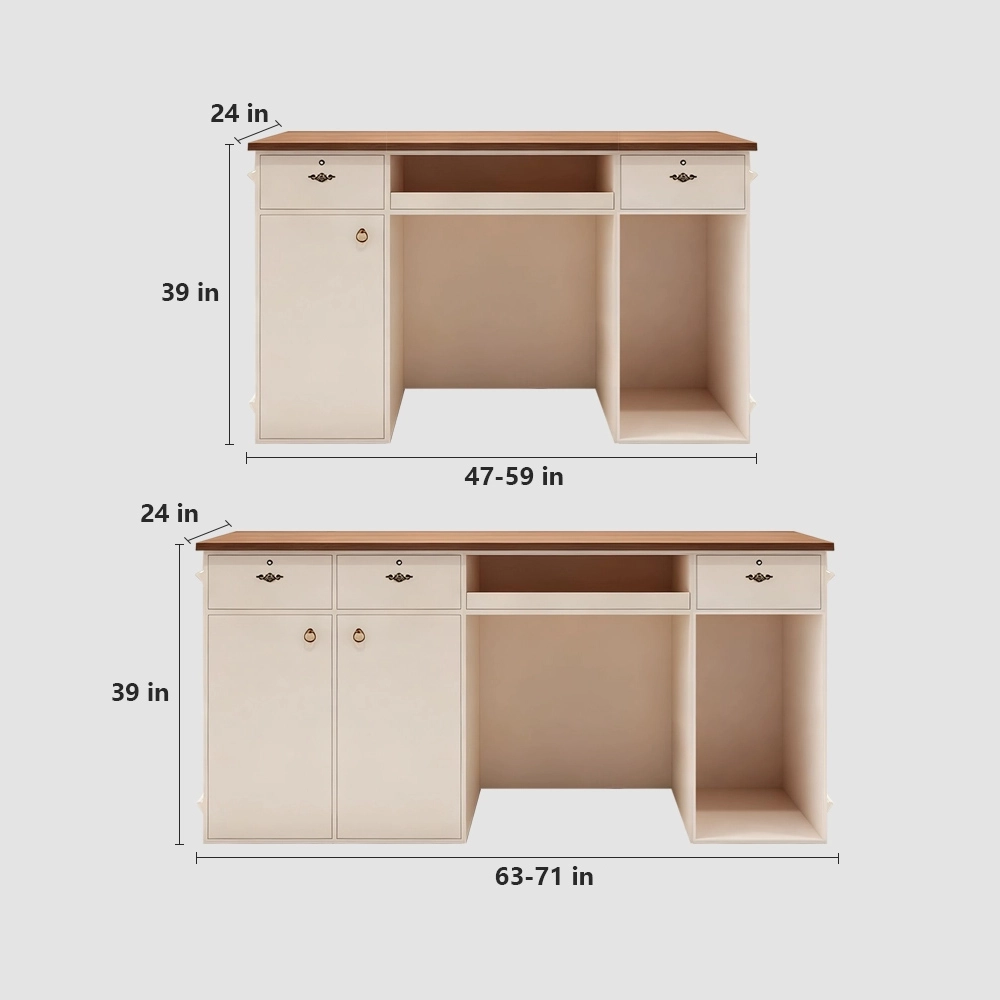French Style Cream Reception Desk - Boutique &amp; Café Counter - image 8