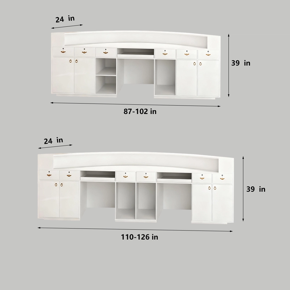 Curved Dental Reception Desk - Lacquer Clinic &amp; Office Counter - image 5