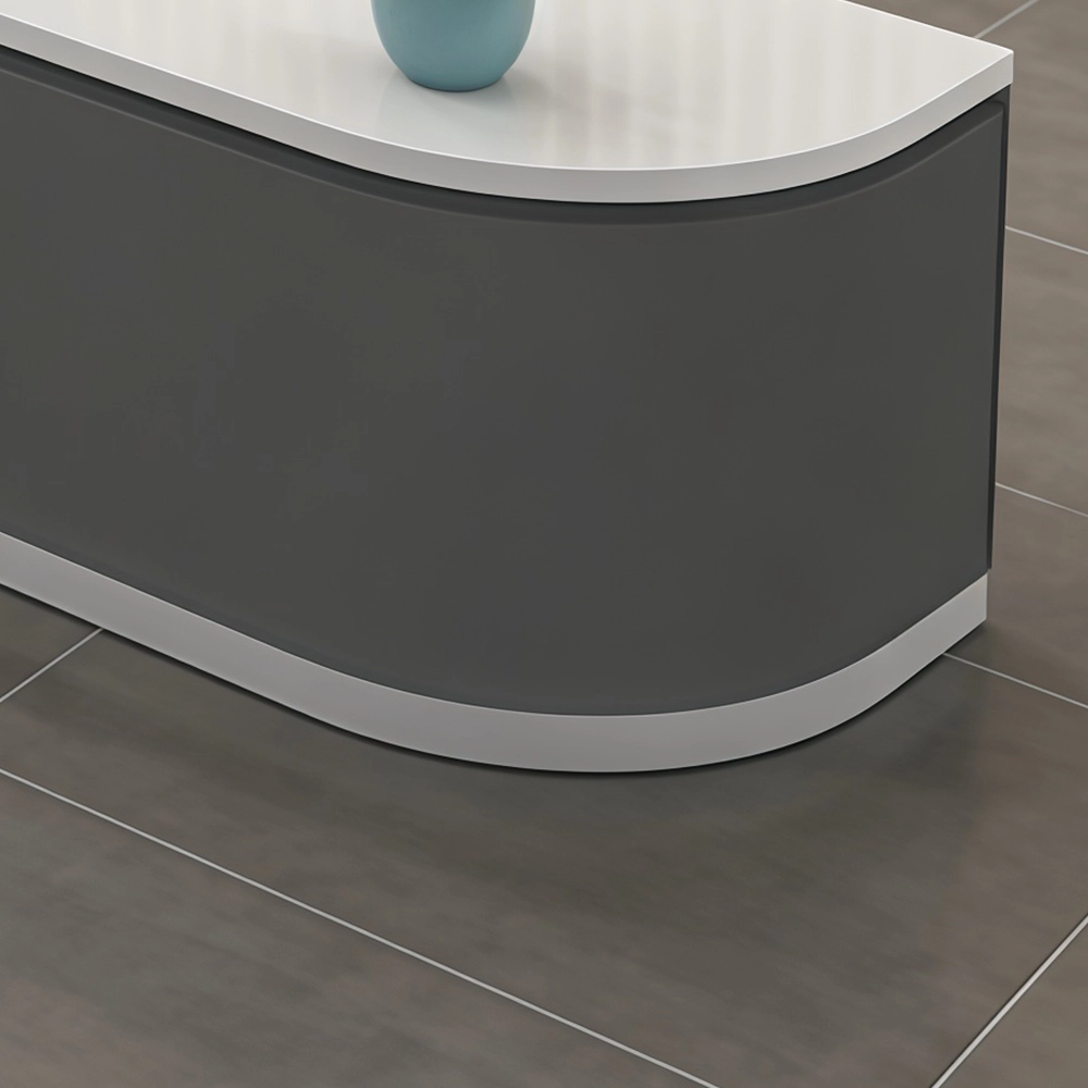 Lacquer Office Reception Desk - Curved Counter For Lobby &amp; Consultation - image 4