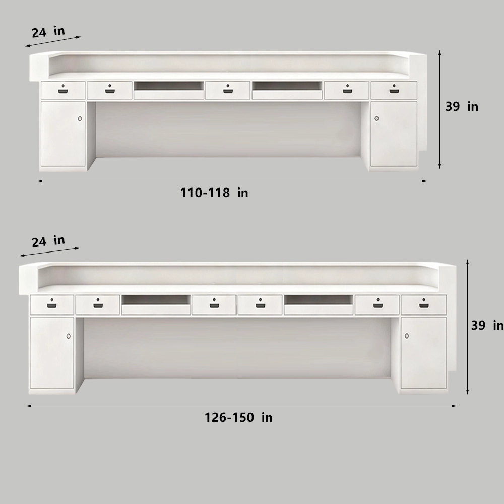 Curved Lacquer Reception Desk - Boutique &amp; Training Center Counter - image 12