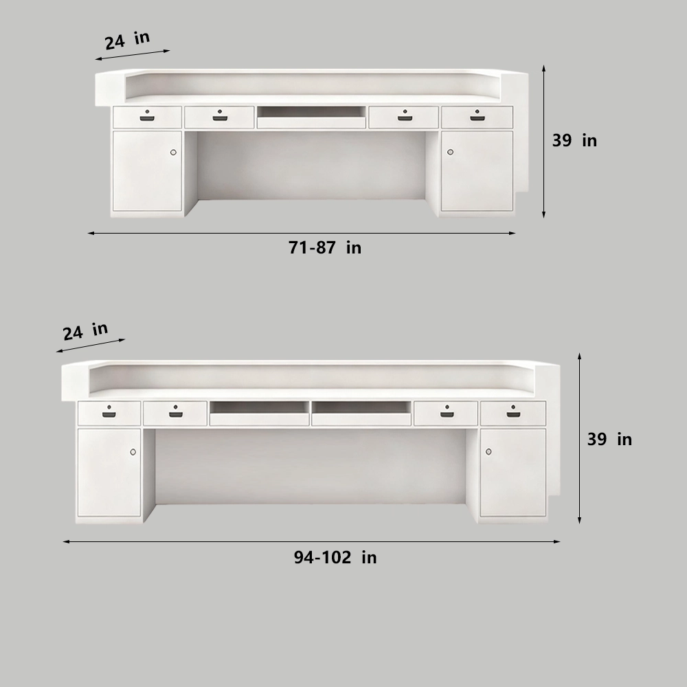 Curved Lacquer Reception Desk - Boutique &amp; Training Center Counter - image 11