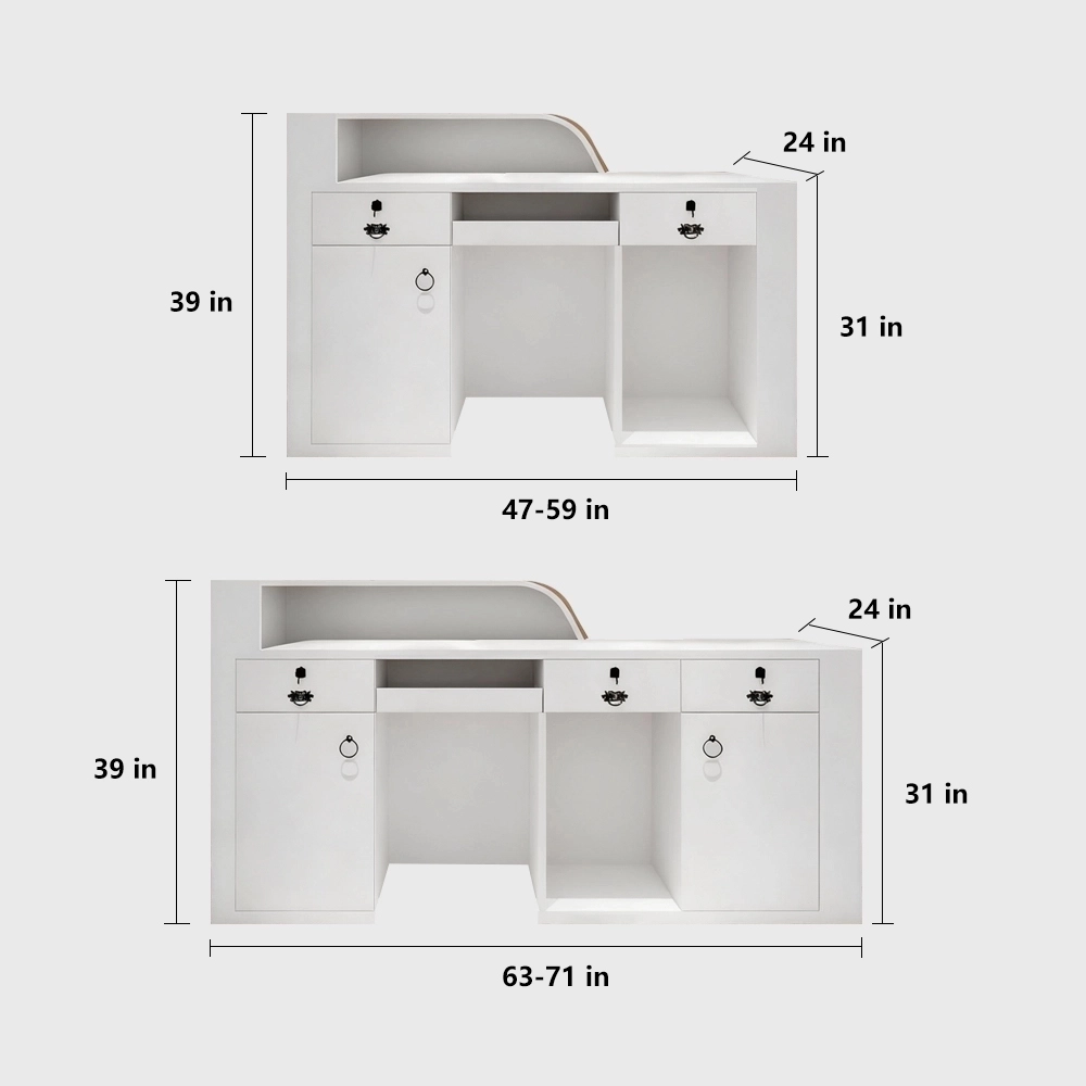 Modern Office Reception Desk In Premium White Lacquer - image 6