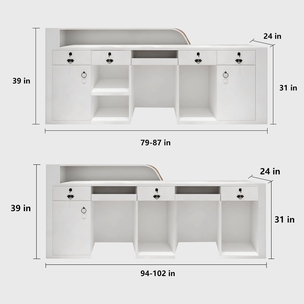 Modern Office Reception Desk In Premium White Lacquer - image 7