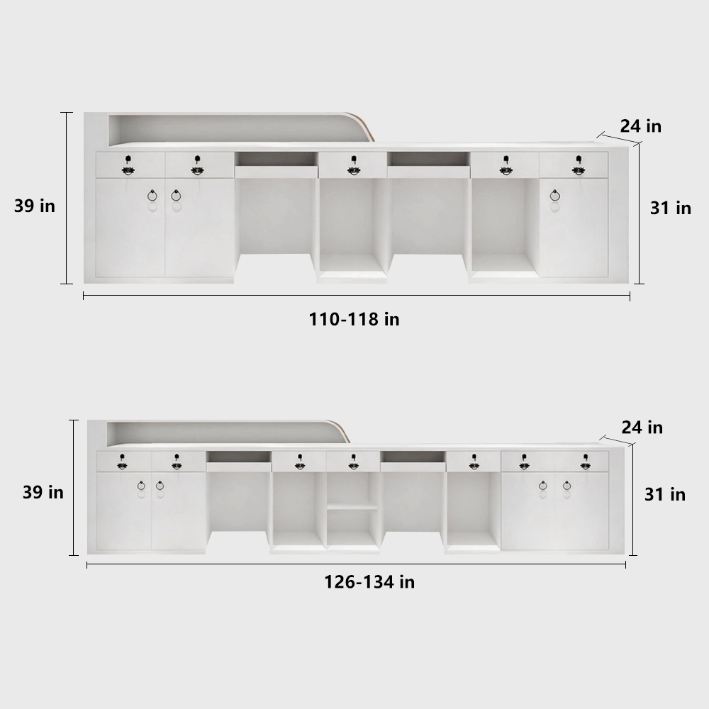 Modern Office Reception Desk In Premium White Lacquer - image 8