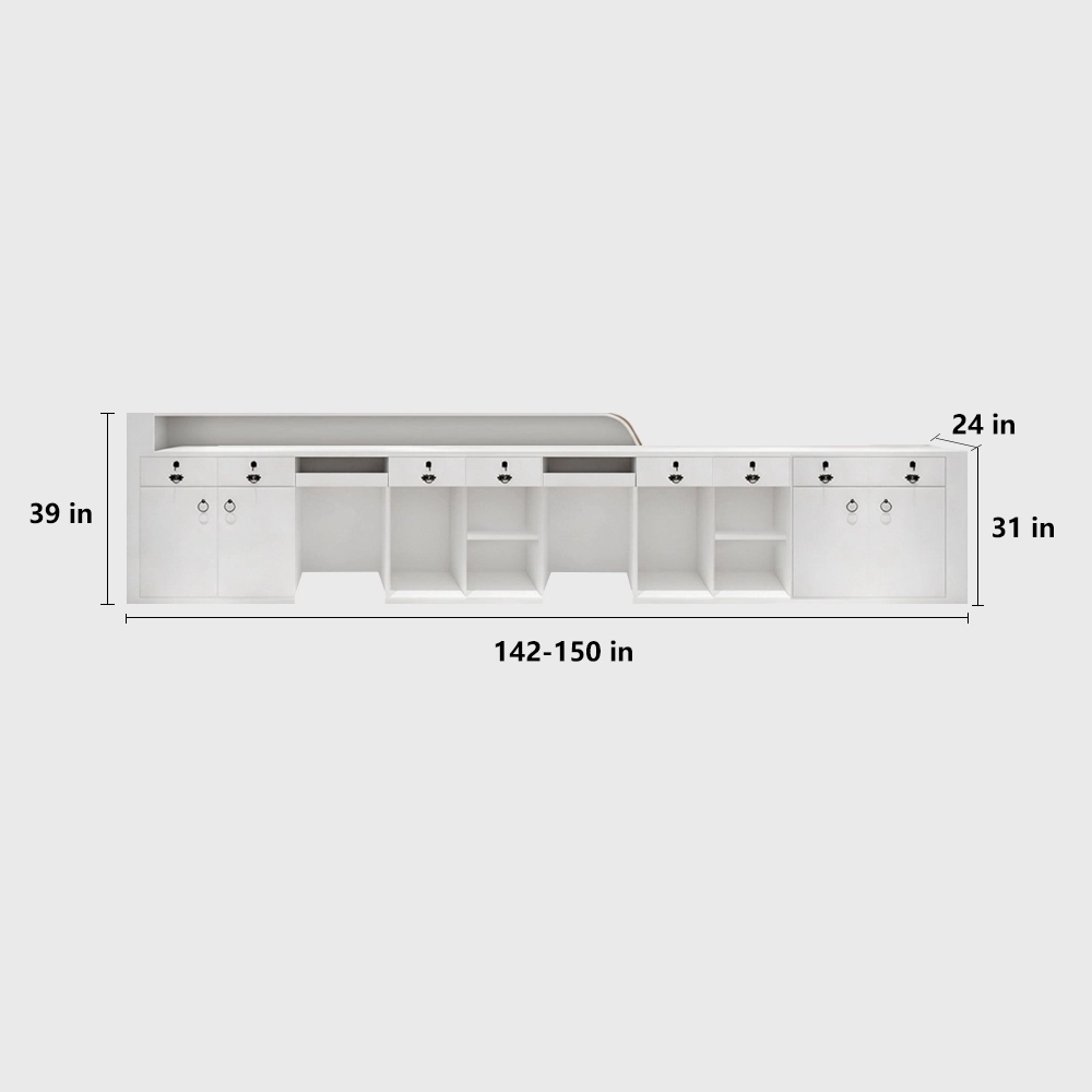 Modern Office Reception Desk In Premium White Lacquer - image 9