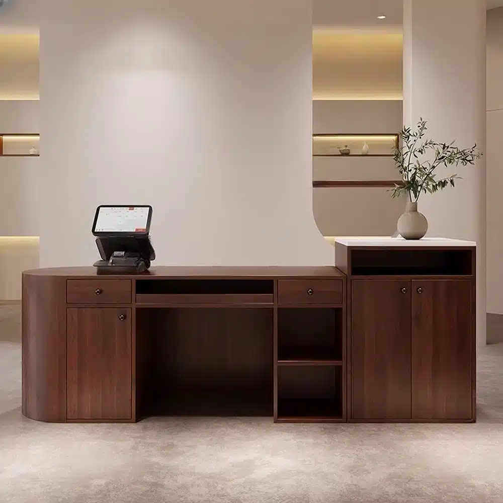Modern Lacquer &amp; Cream Style Reception Desks For Clothing Stores - image 5