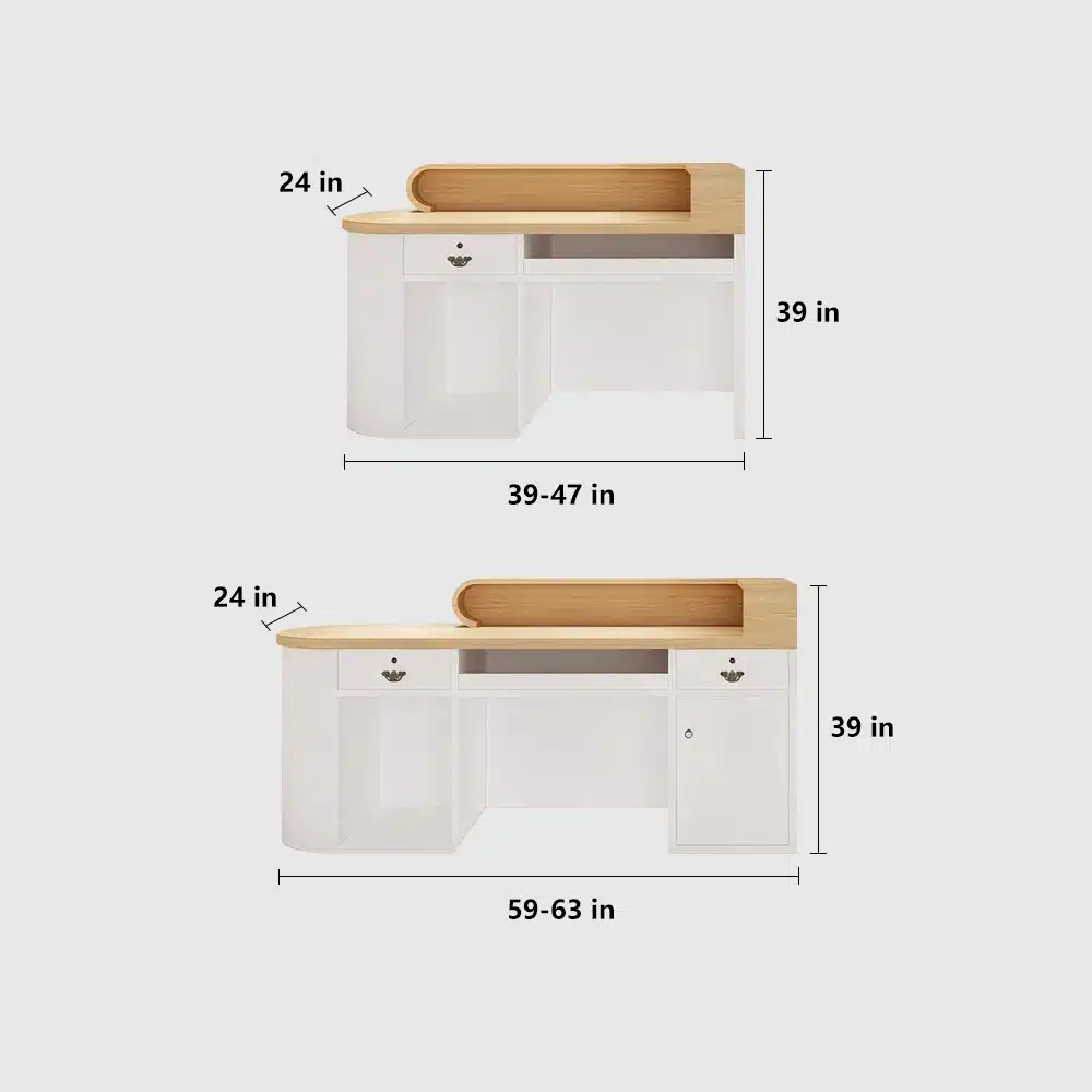 Minimalist Wood Reception Desk For Boutique &amp; Salo - image 7