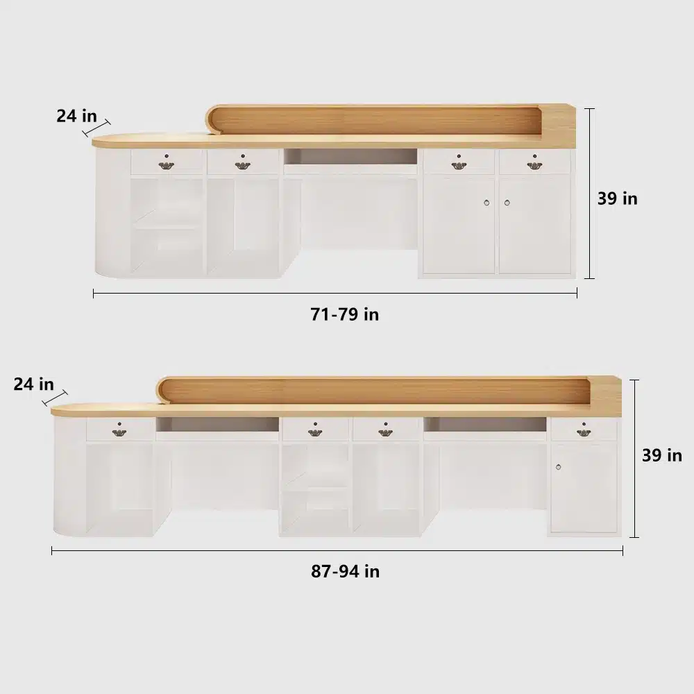 Minimalist Wood Reception Desk For Boutique &amp; Salo - image 8