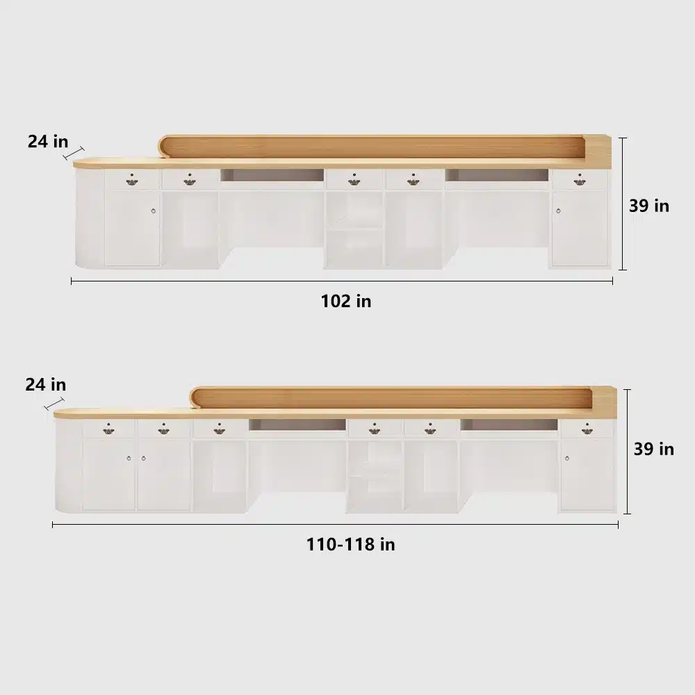 Minimalist Wood Reception Desk For Boutique &amp; Salo - image 9