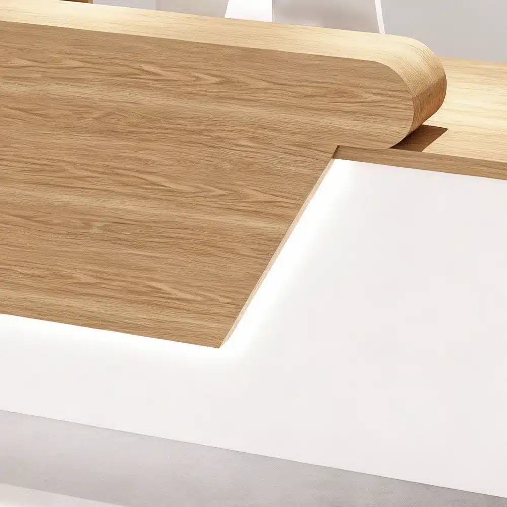 Minimalist Wood Reception Desk For Boutique &amp; Salo - image 5