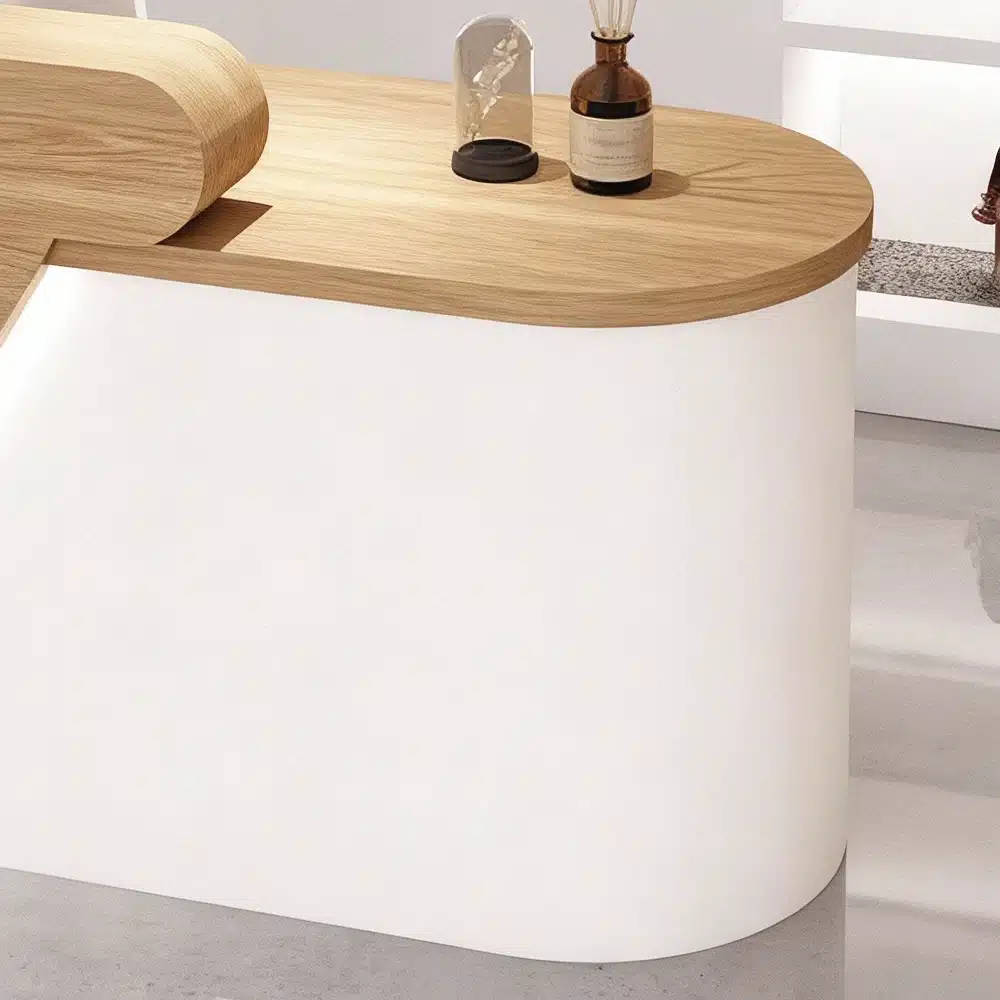 Minimalist Wood Reception Desk For Boutique &amp; Salo - image 4