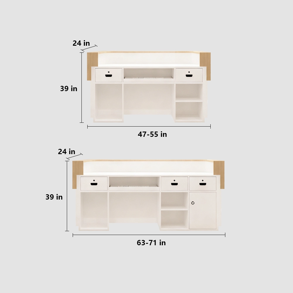 Lacquer Curved Reception Desks - Modern &amp; Minimalist - image 3