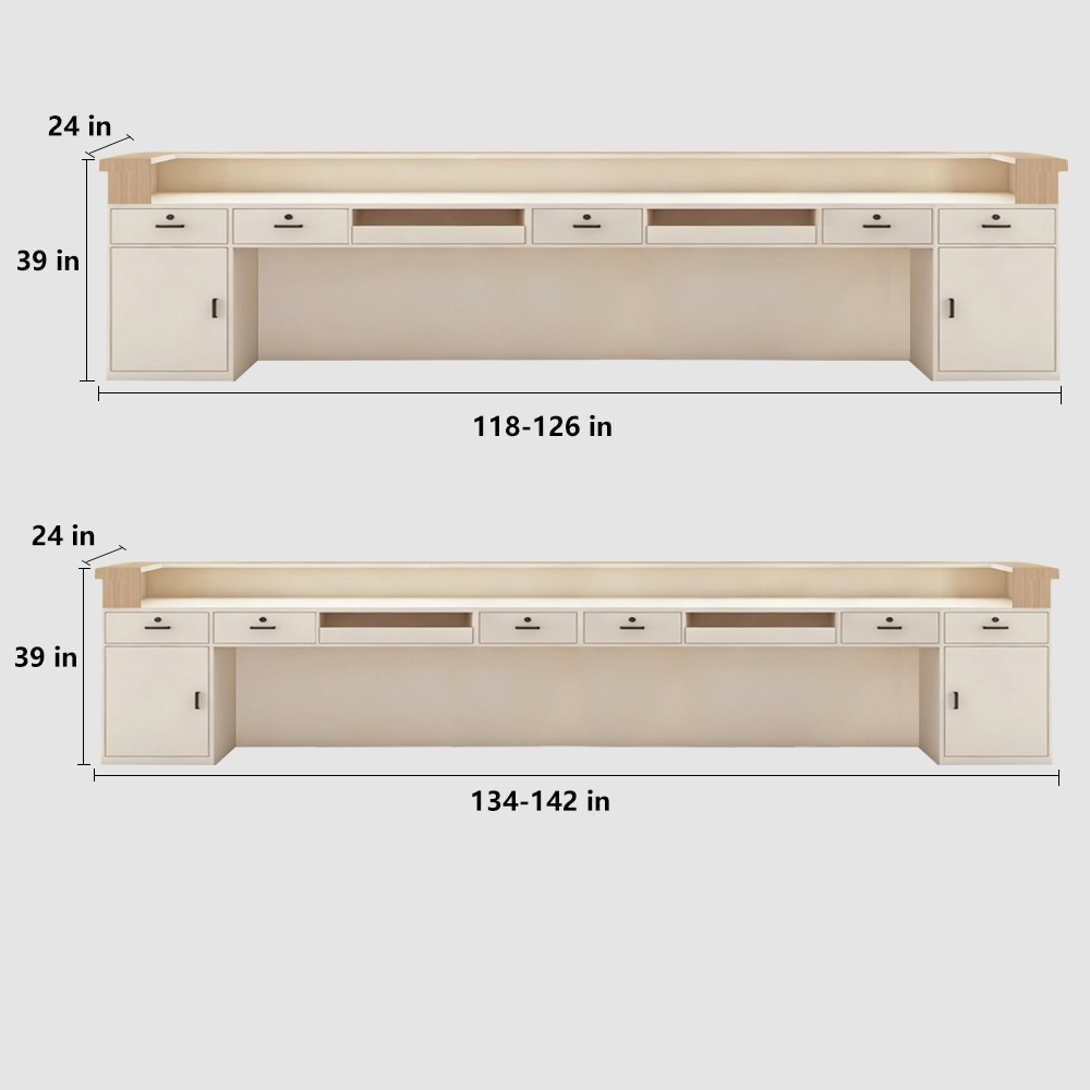 Wabi-sabi Style Solid Wood Cashier Counter - image 10