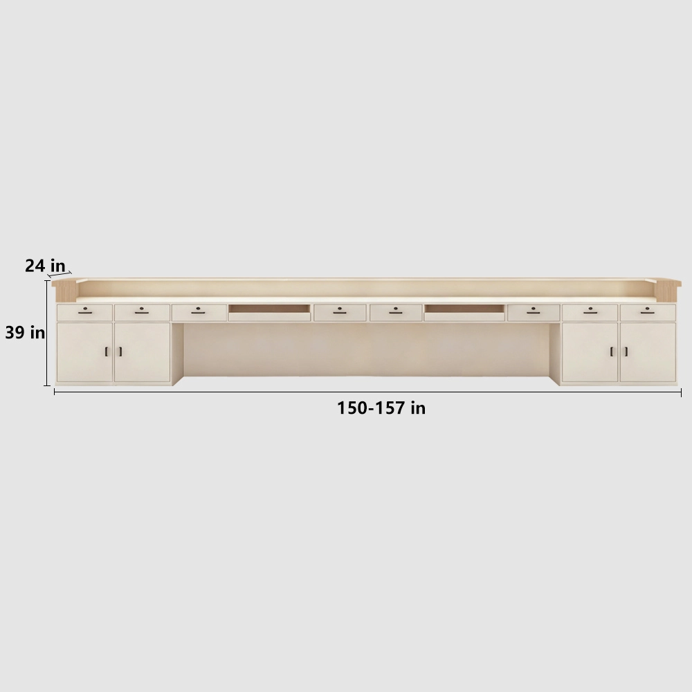 Wabi-sabi Style Solid Wood Cashier Counter - image 12