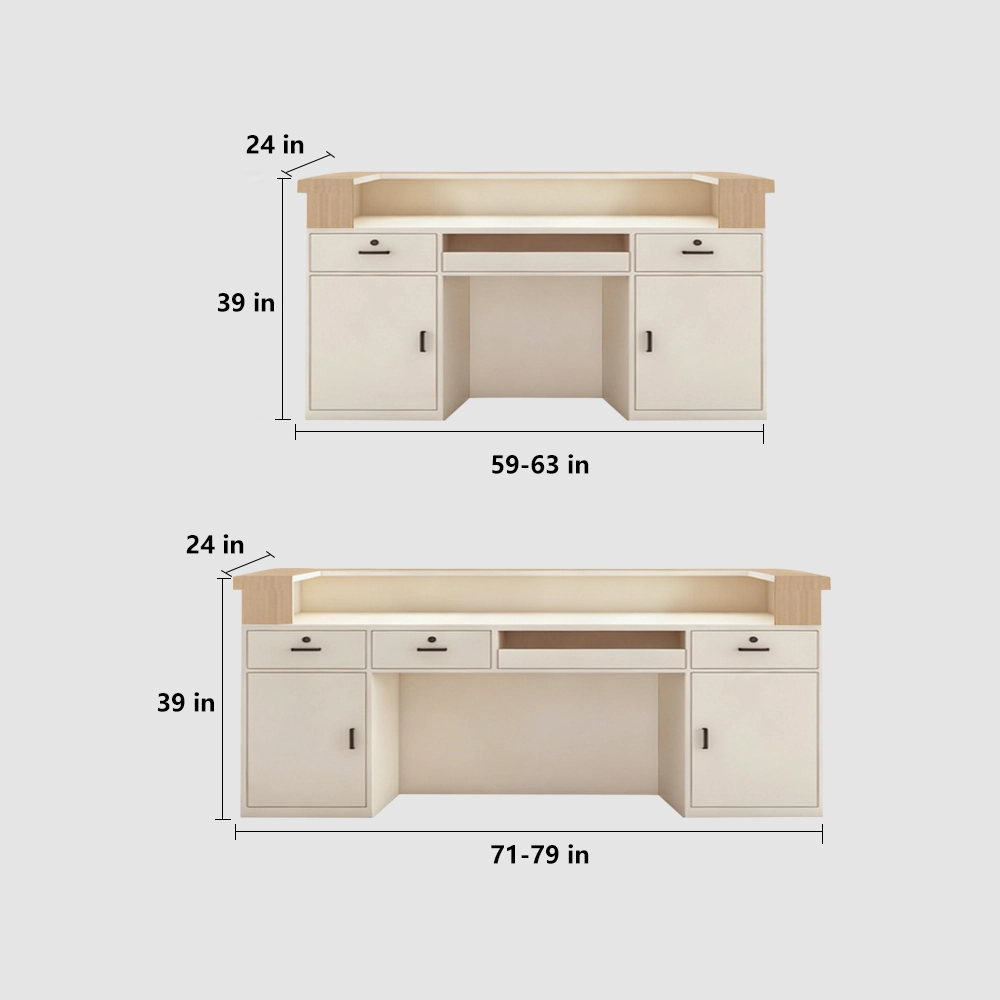 Wabi-sabi Style Solid Wood Cashier Counter - image 5