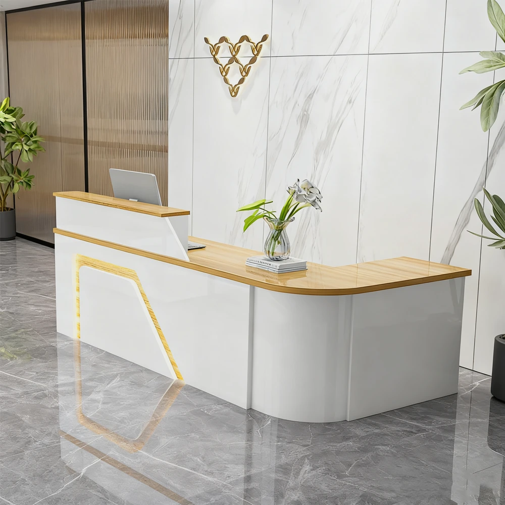 Classic And Versatile Rounded Cashier Reception Desk - image 2