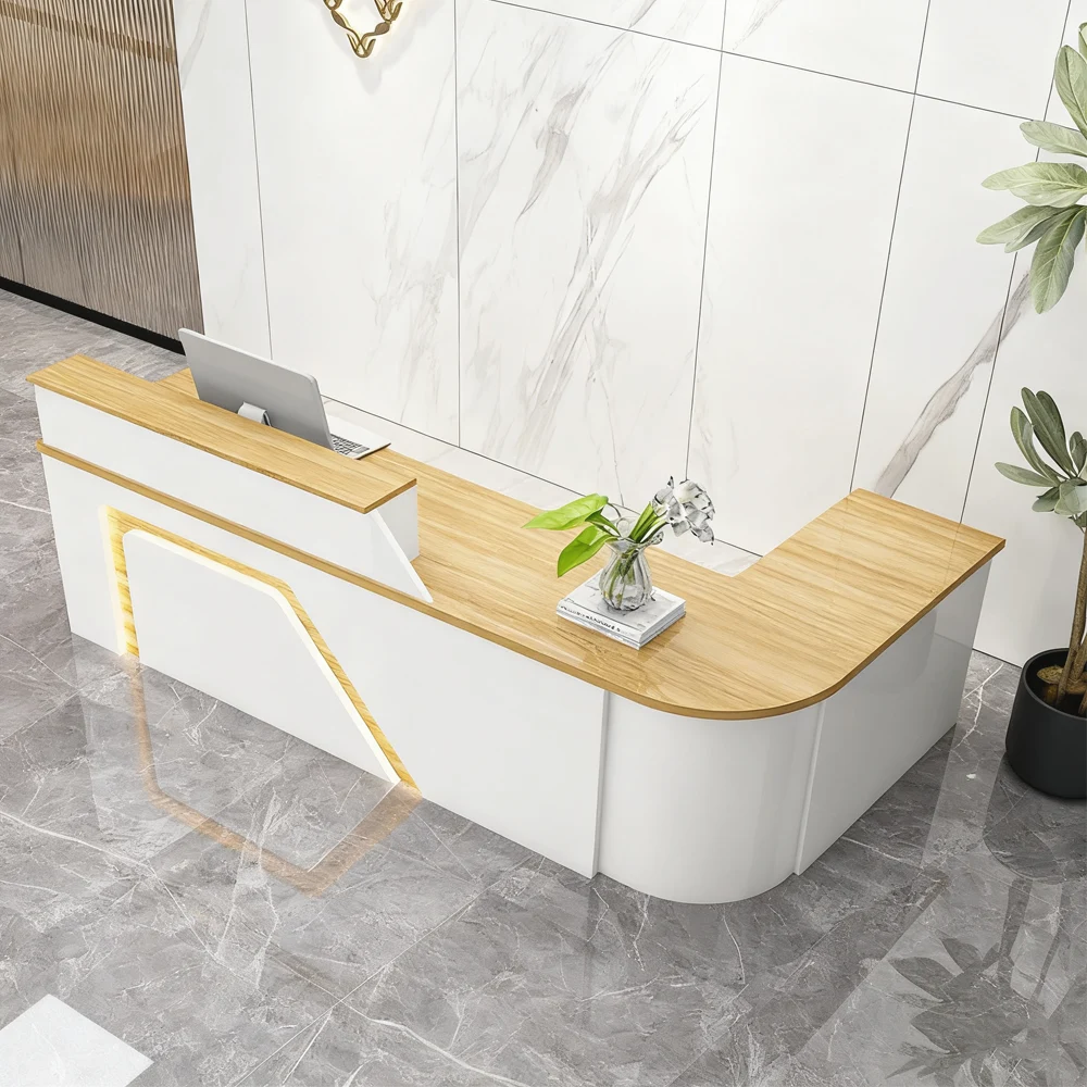 Classic And Versatile Rounded Cashier Reception Desk - image 3