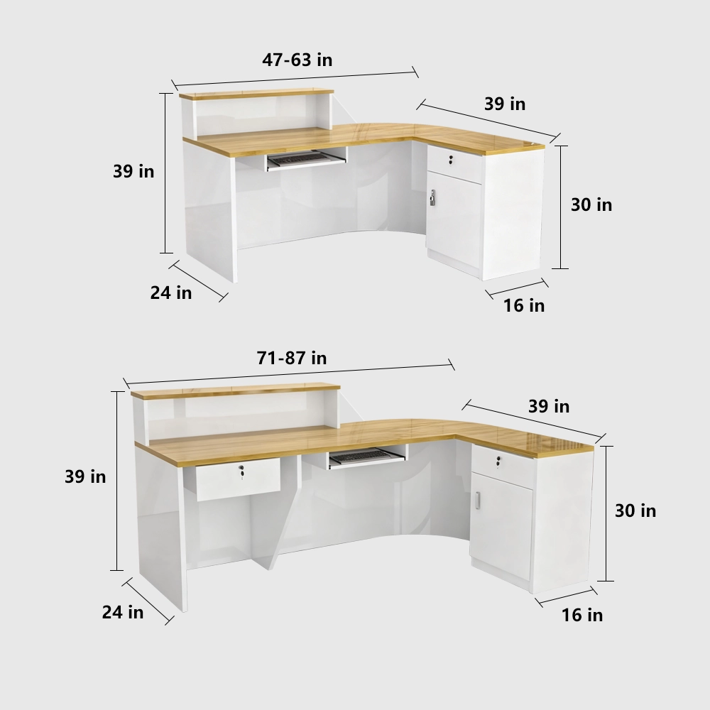 Classic And Versatile Rounded Cashier Reception Desk - image 7