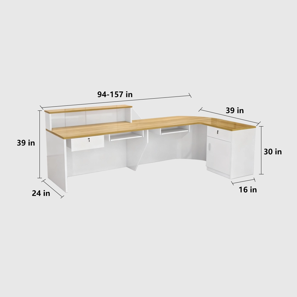 Classic And Versatile Rounded Cashier Reception Desk - image 8