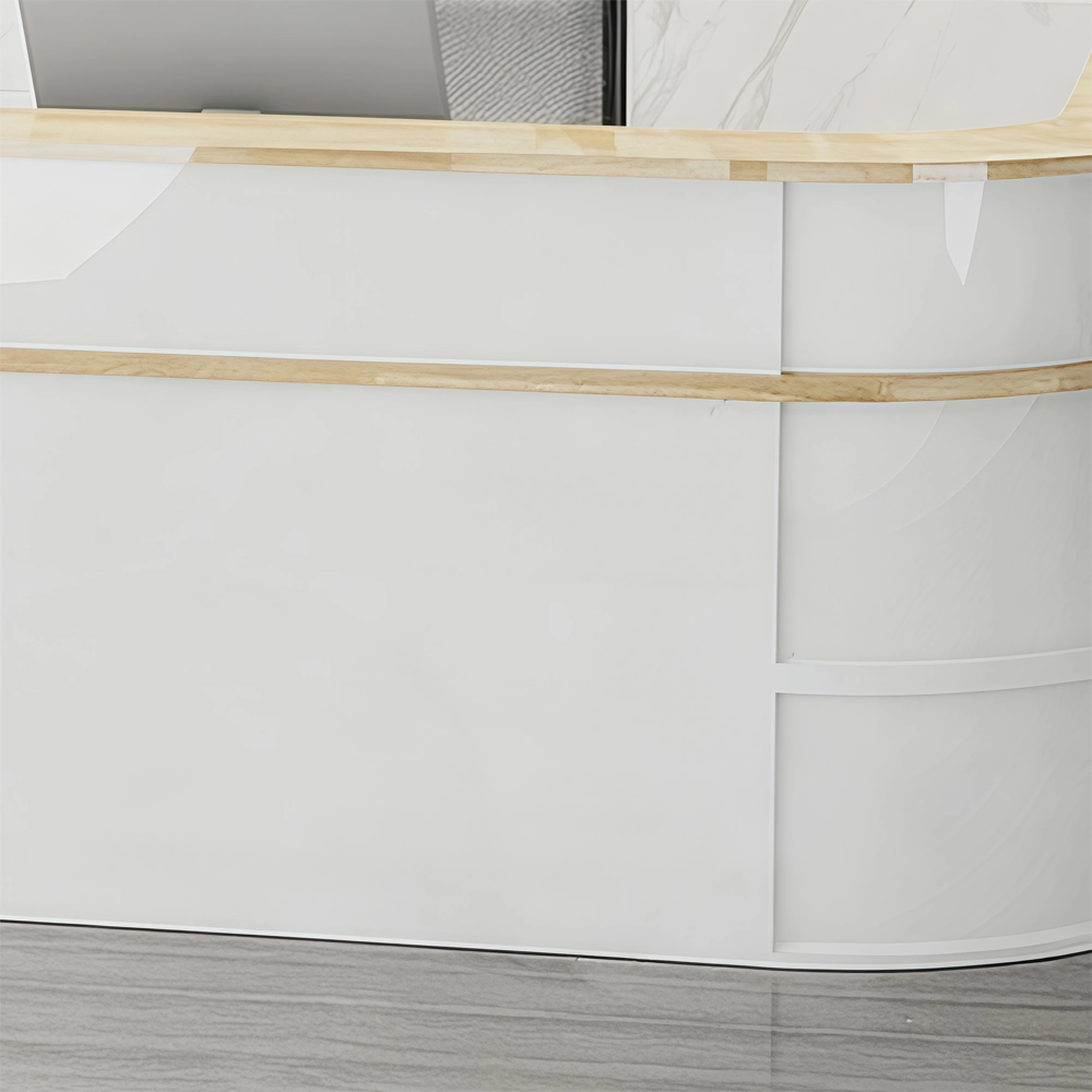 Modern Minimalist Curved Reception Desk - image 12
