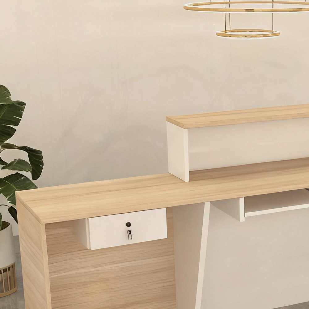 Lacquer Finish Corner Reception Desk - image 3