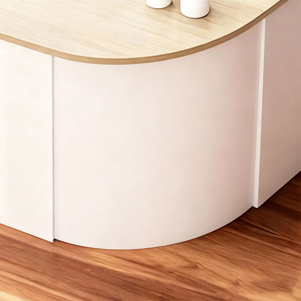 Minimalist Curved Corner Reception Desk - image 8