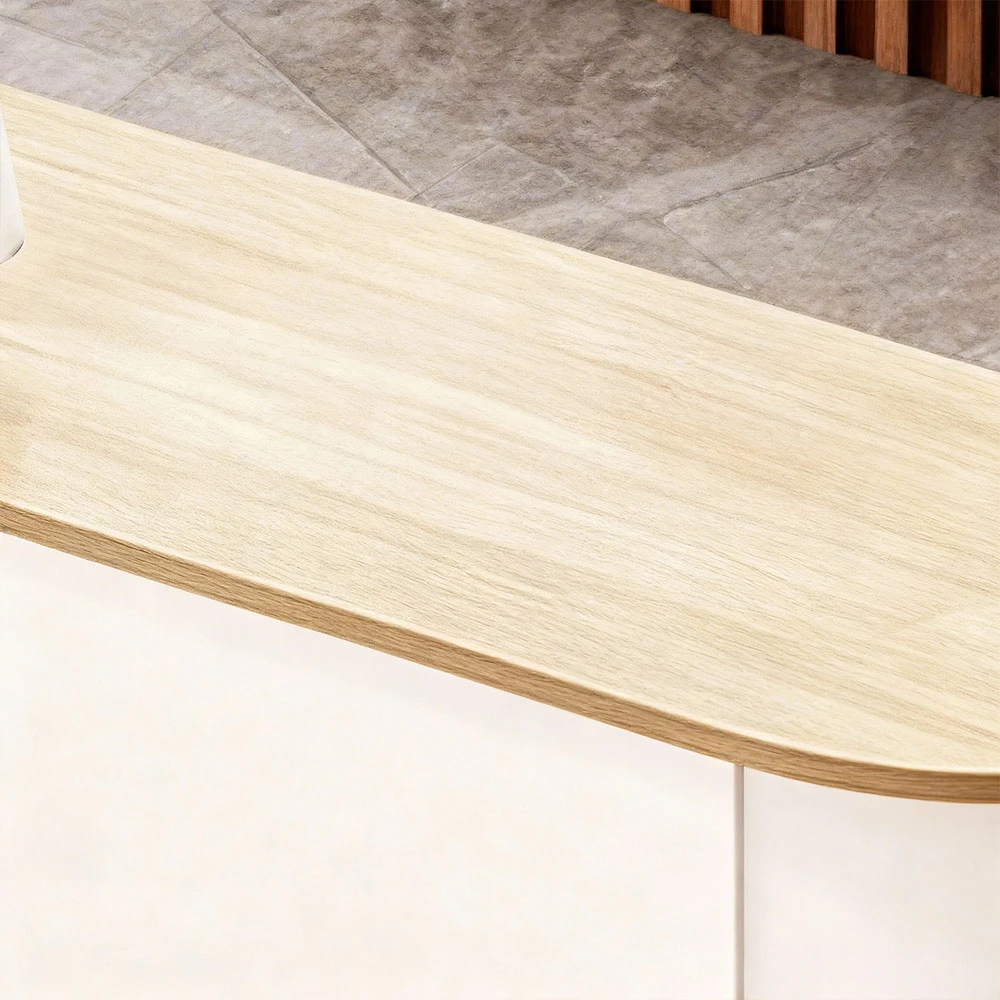 Minimalist Curved Corner Reception Desk - image 9