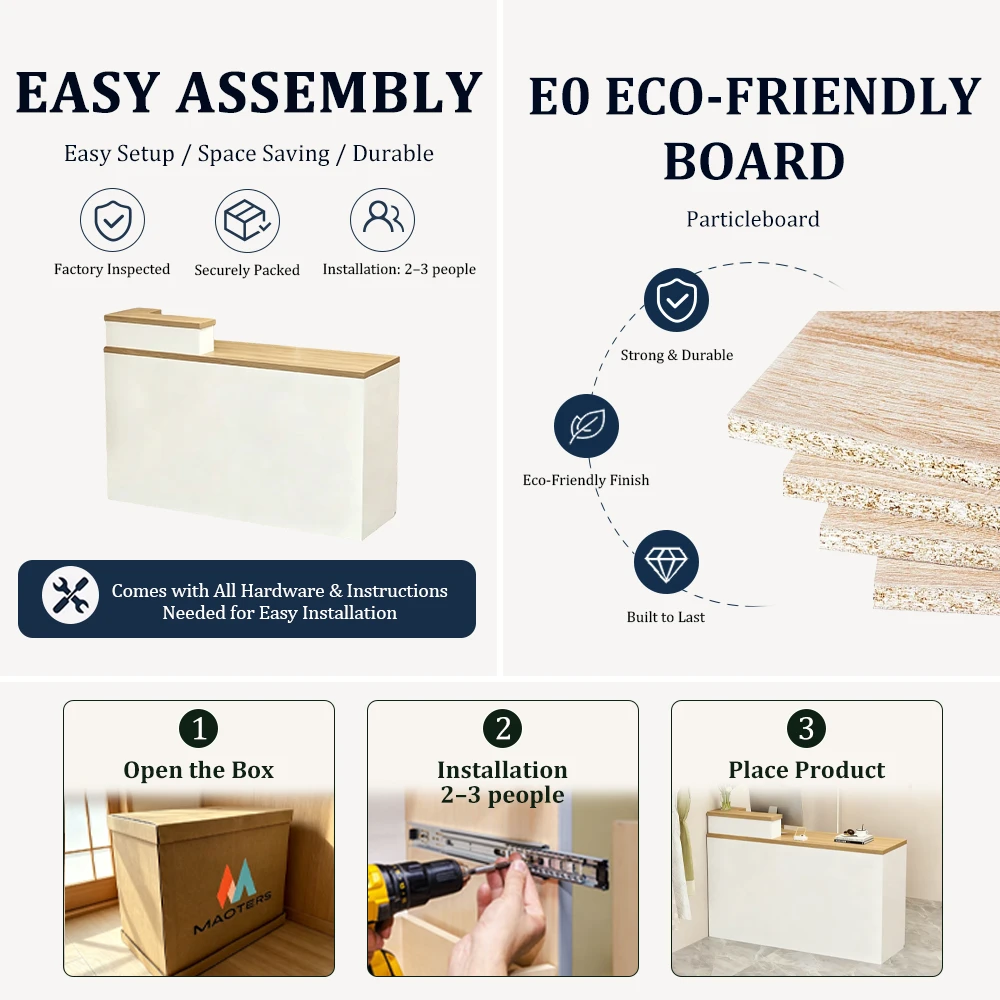 Luxury Cream-Style Small Commercial Cashier Counter - image 8
