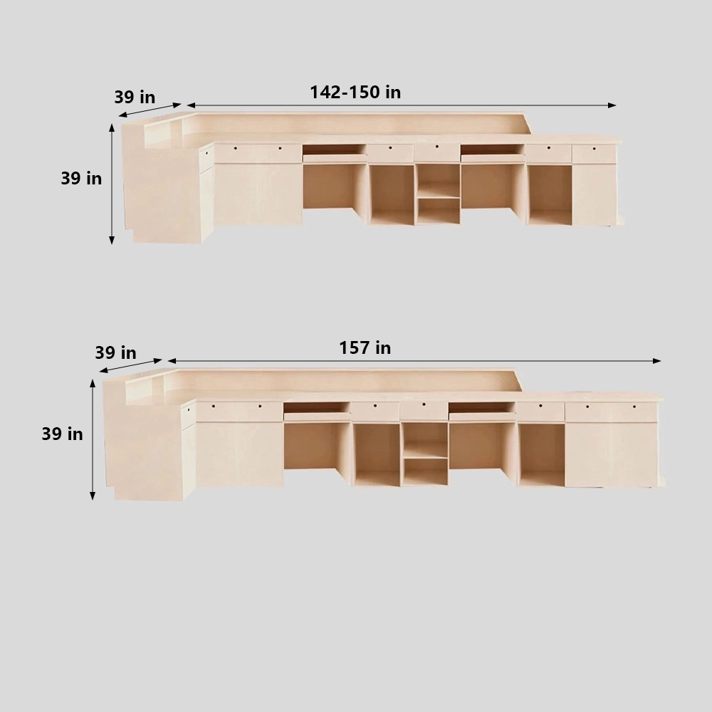 Minimalist Rounded Corner Cashier Reception Desk - image 5
