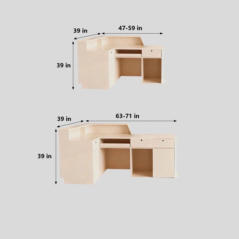 Minimalist Rounded Corner Cashier Reception Desk - image 2