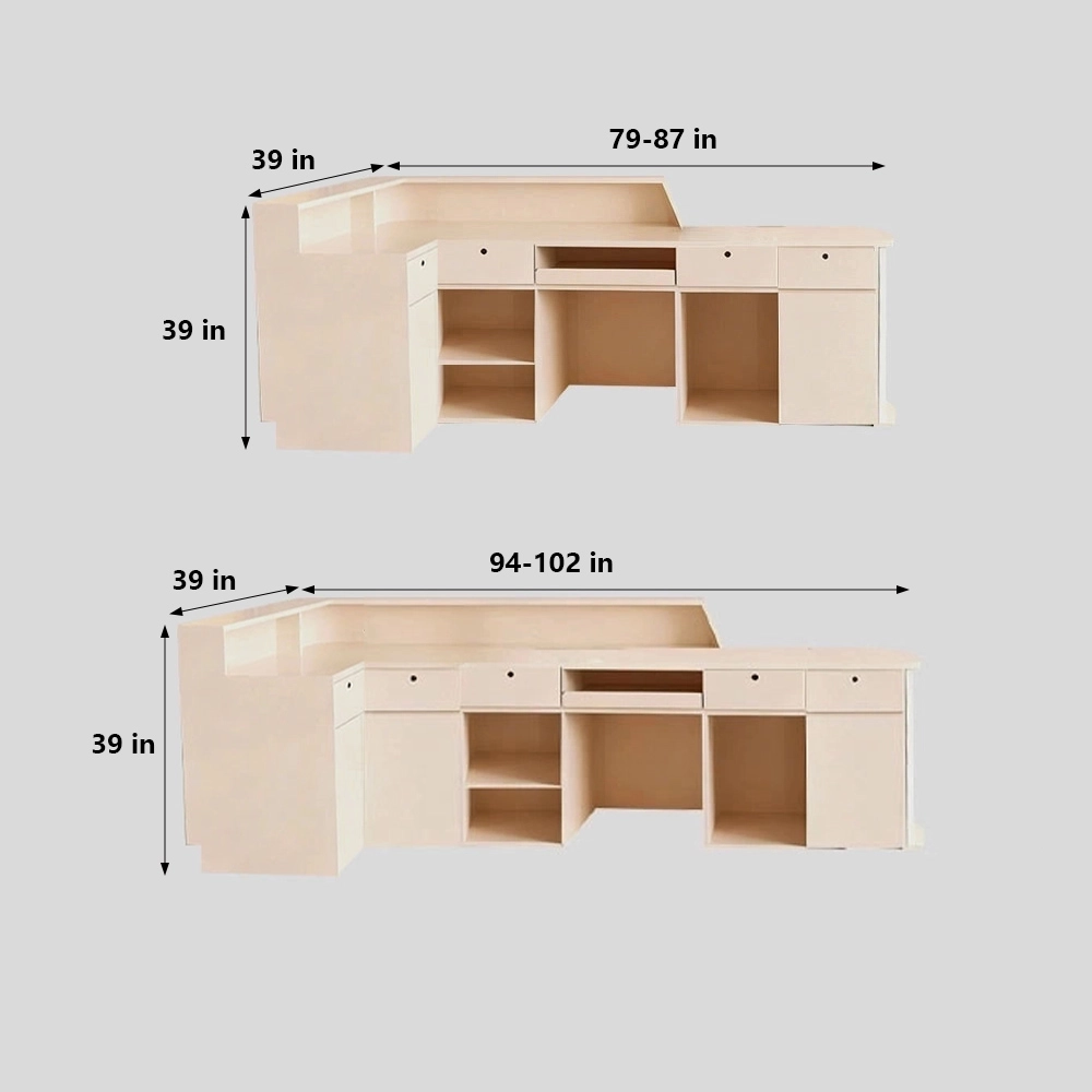 Minimalist Rounded Corner Cashier Reception Desk - image 3