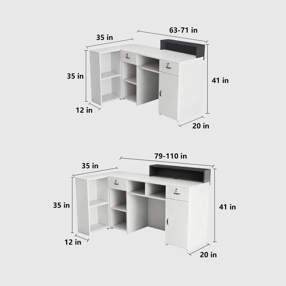 Modern L-Shaped Reception Desk For Small Shops - image 7