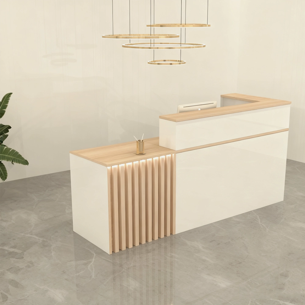 Lacquer Finish Corner Reception Desk - image 2