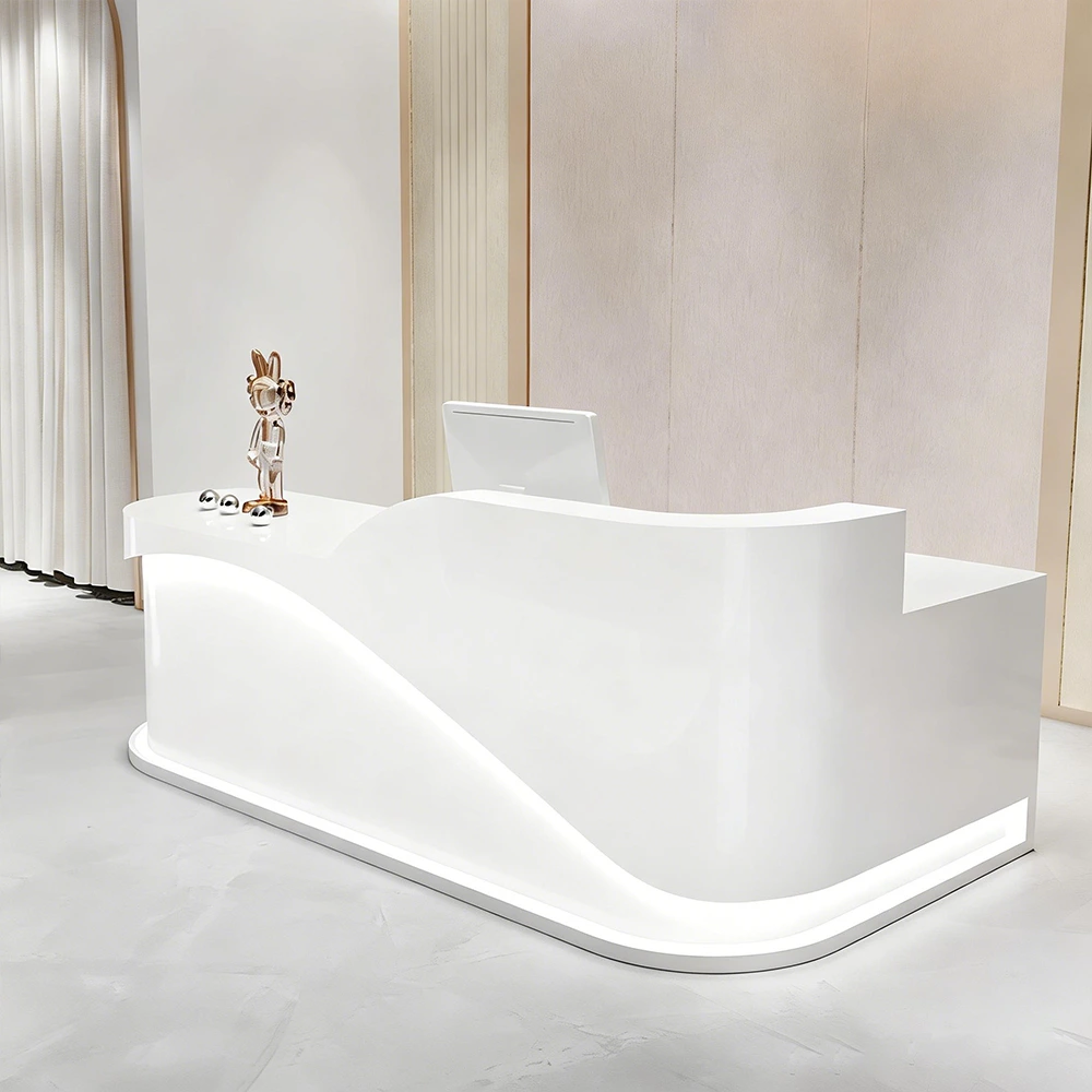 L-shaped Corner Cashier Reception Desk In The Shop - image 10