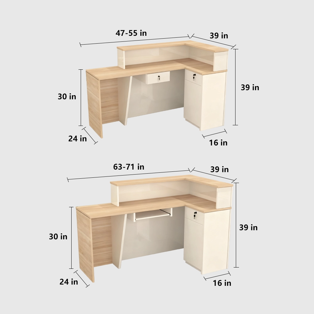 Lacquer Finish Corner Reception Desk - image 6