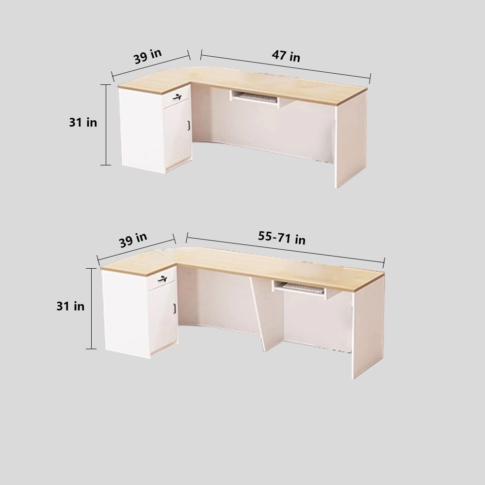 Minimalist Curved Corner Reception Desk - image 11