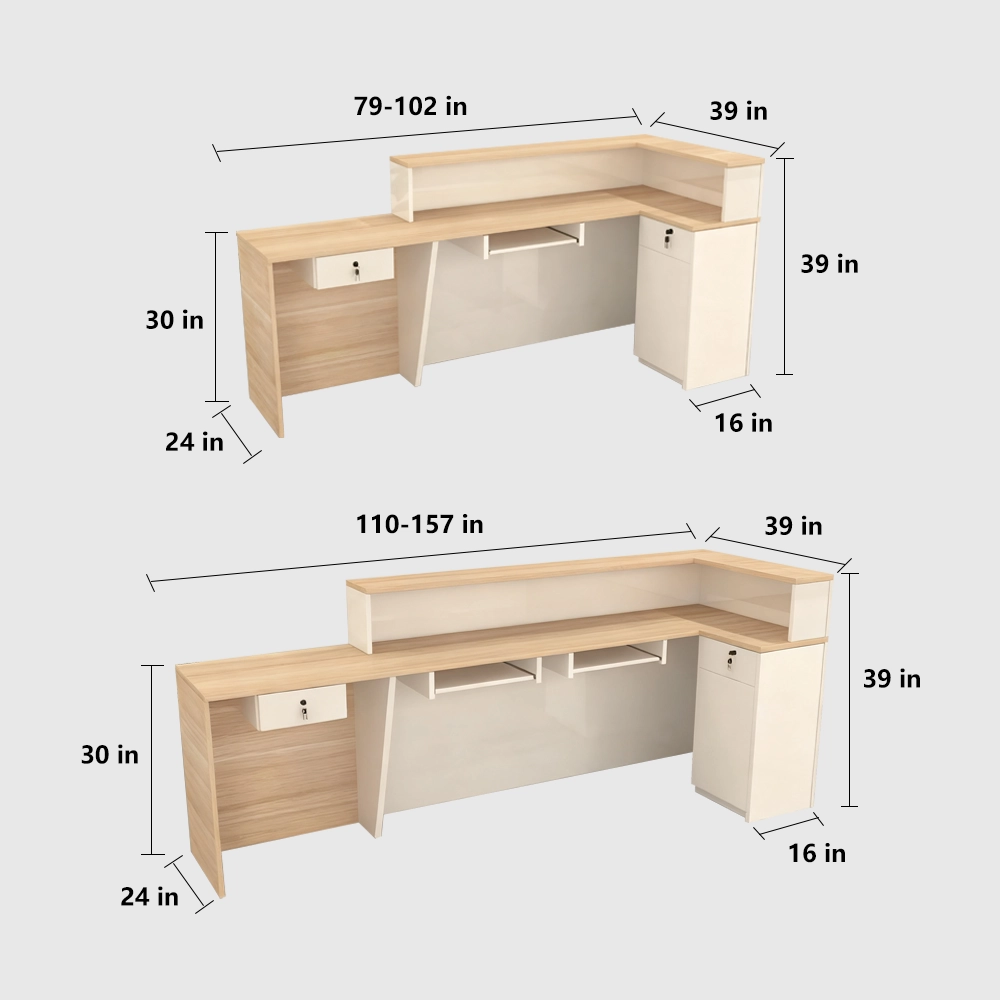 Lacquer Finish Corner Reception Desk - image 7