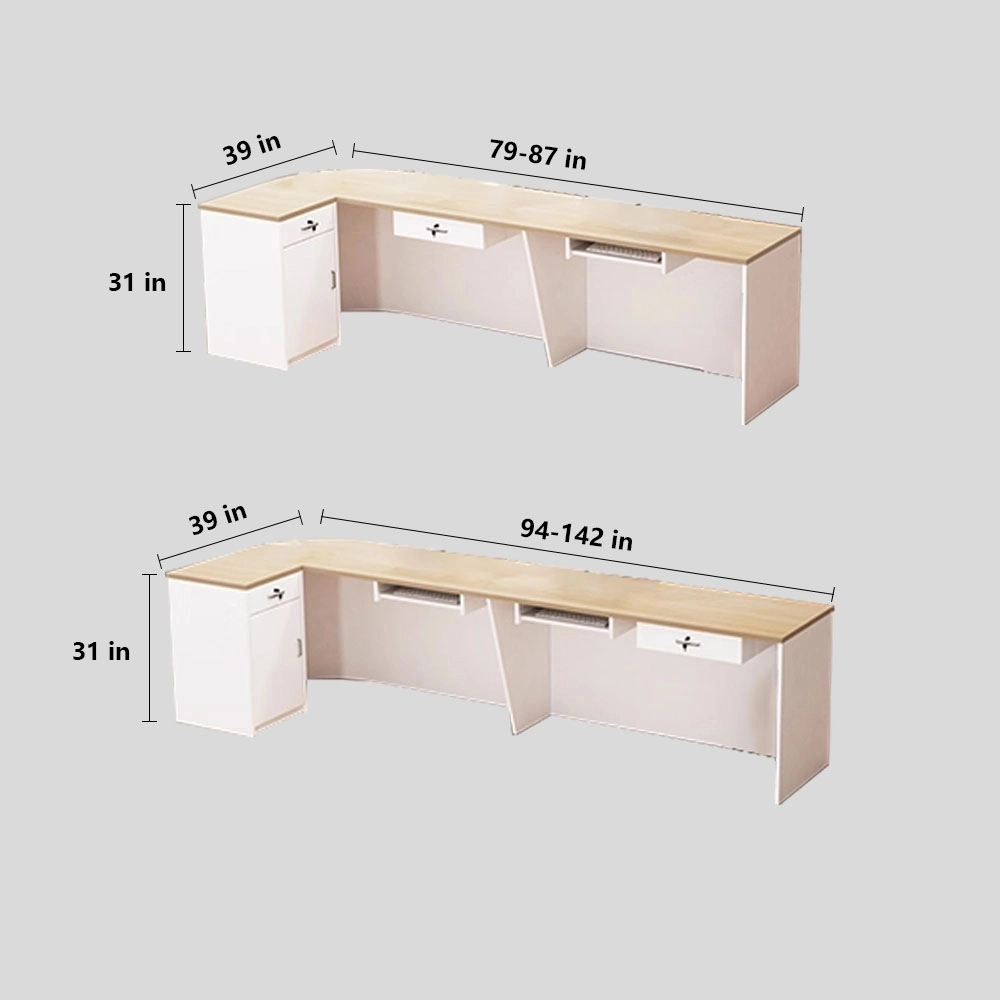 Minimalist Curved Corner Reception Desk - image 12