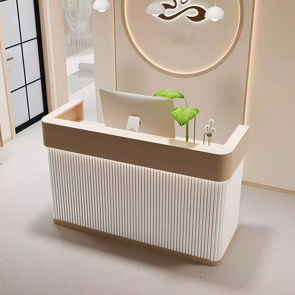 Modern Minimalist Wooden Cashier Counter - image 2