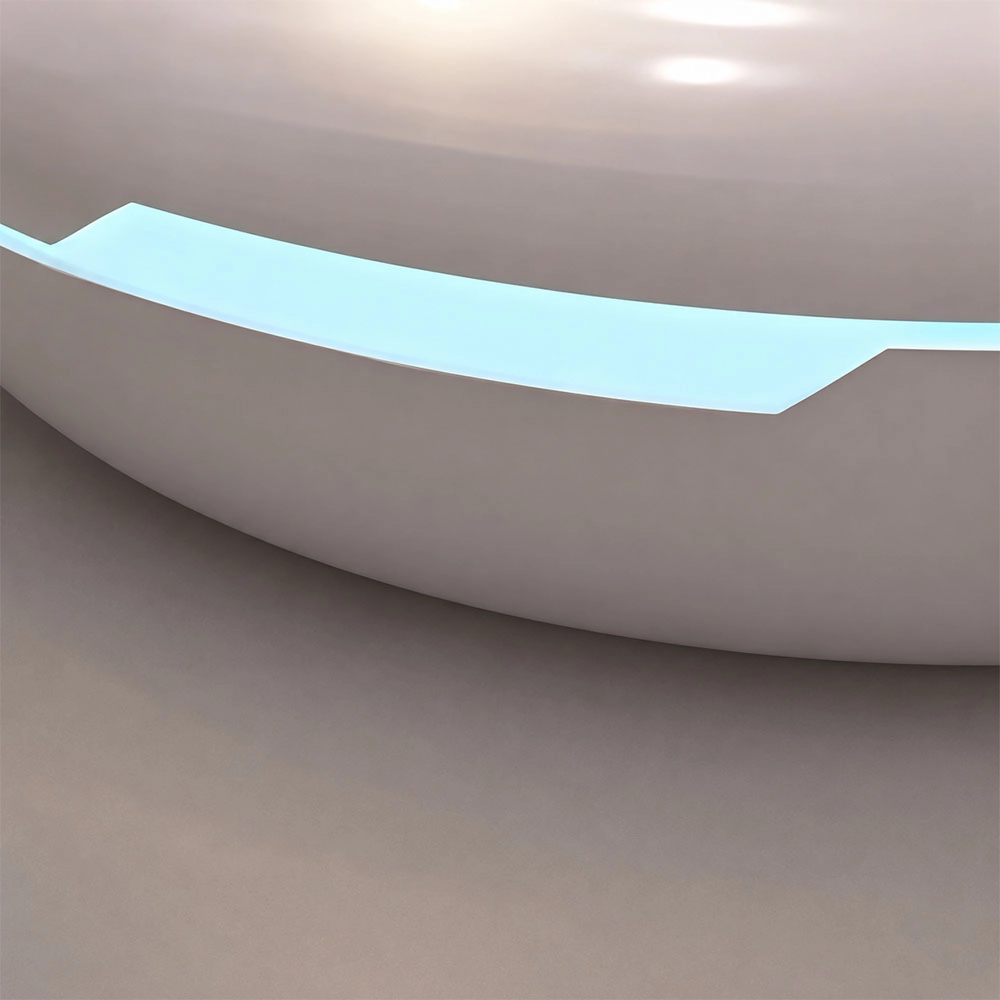 Fiberglass Reception Desk with LED Lights & Baking Paint - image 2
